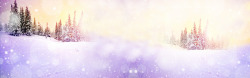 紫色梦幻冬季雪景素材