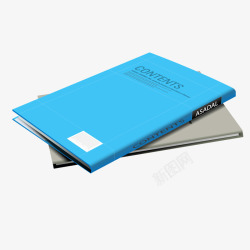 蓝色质感书本手册素材