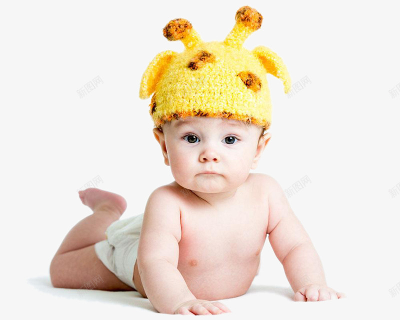 可爱的小孩png免抠素材_新图网 https://ixintu.com 低龄 可爱 宝宝 小孩 爬行 黄色帽子