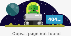 外星人404卡通外星人错误页面高清图片