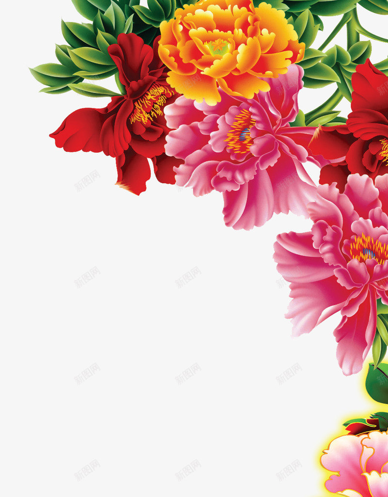 牡丹富贵中国风png免抠素材_新图网 https://ixintu.com 包装 富贵 牡丹 牡丹花圈素材 花卉