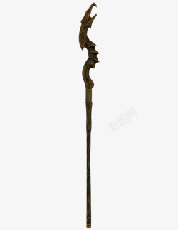 木质雕刻矮木质权杖高清图片