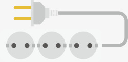 电缆维修插线板卡通符号矢量图高清图片