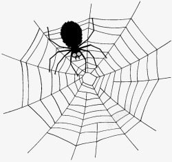 蜘蛛网装饰蜘蛛黑色蜘蛛蜘蛛网卡通装饰高清图片