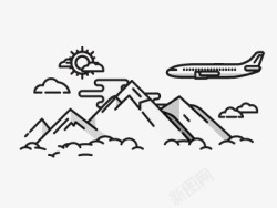 小山插画飞机高清图片