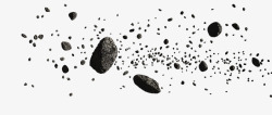 创意石块免抠创意合成黑色的飞溅旋转的石头岩石高清图片