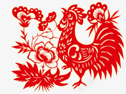 中国风红色色剪纸素材