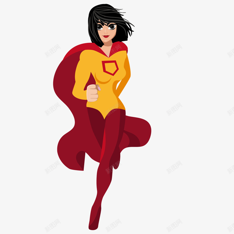 奔跑的卡通女超人png免抠素材_新图网 https://ixintu.com 卡通超人 奔跑 超人 超人妈妈