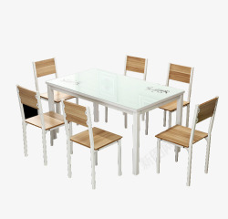耐高温桌面简约钢化玻璃餐桌实物高清图片