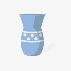 陶土花瓶卡通蓝色陶罐高清图片