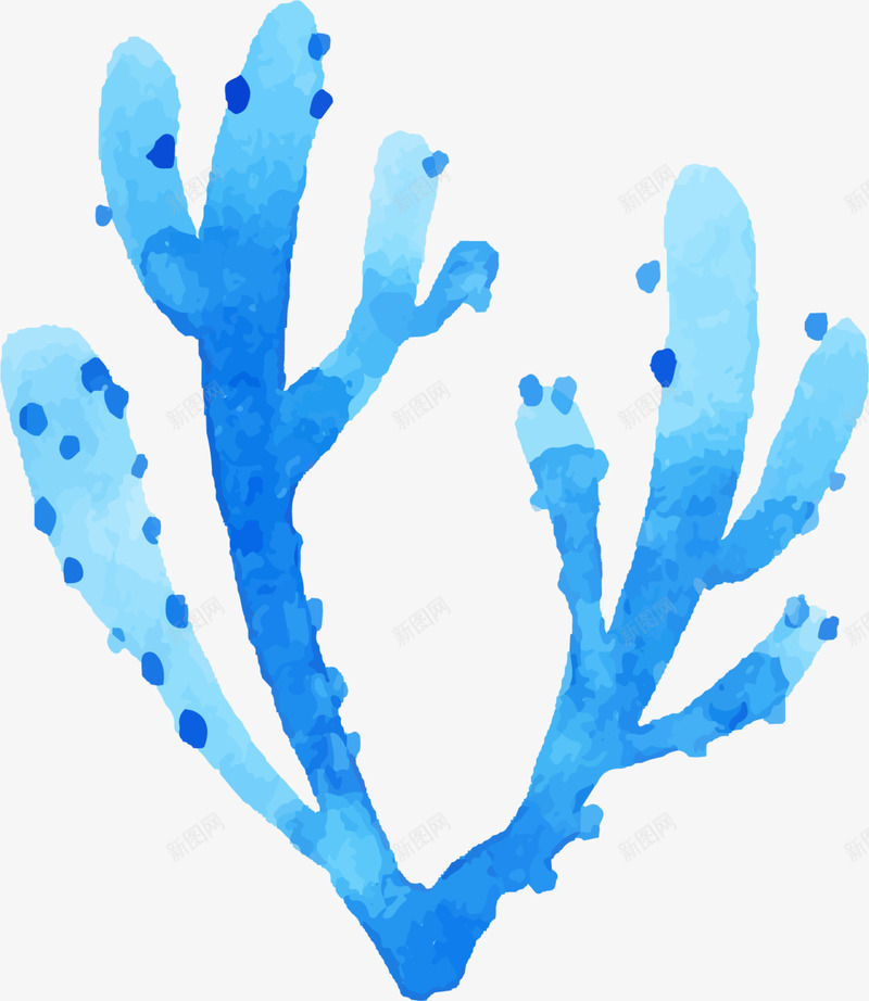 世界海洋日手绘蓝色珊瑚png免抠素材_新图网 https://ixintu.com 一株珊瑚 世界海洋日 手绘珊瑚 水彩 绘画 蓝色珊瑚