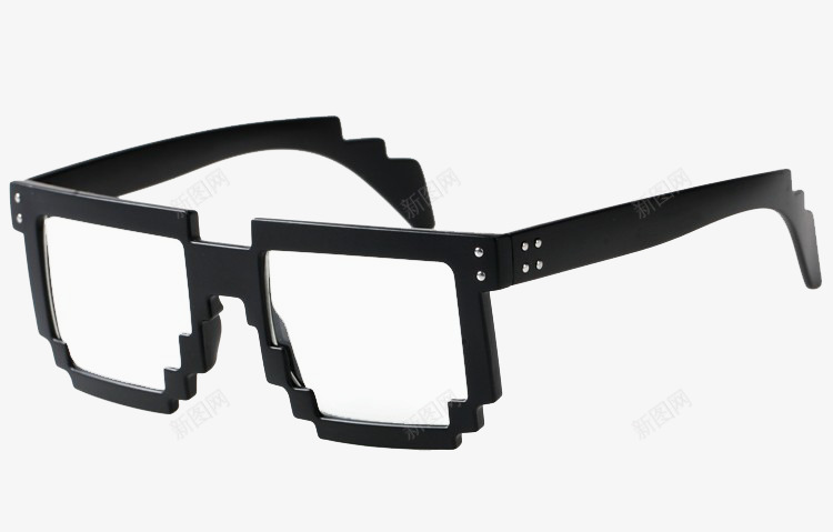 马赛克眼镜psd免抠素材_新图网 https://ixintu.com 产品 平面 眼镜 设计 贴图 马赛克 马赛克眼镜 黑色