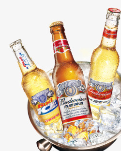 冰桶素材冰桶里的百威啤酒高清图片