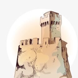 碉堡城堡墙矢量图高清图片