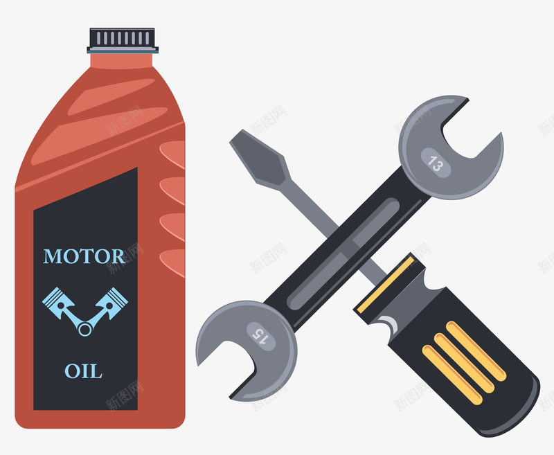 修车工具png免抠素材_新图网 https://ixintu.com 修理 冷却液 壶 工具