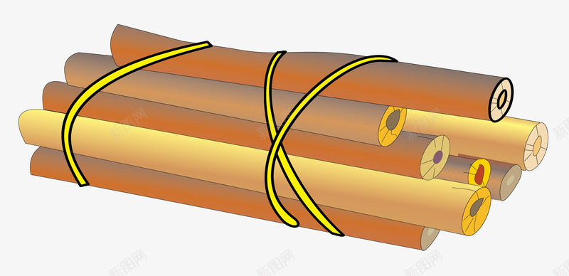 木柴矢量图eps免抠素材_新图网 https://ixintu.com 捆扎 木柴 绳子 长短不齐 矢量图
