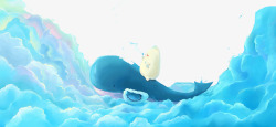 蓝色唯美大海鲸鱼背景素材