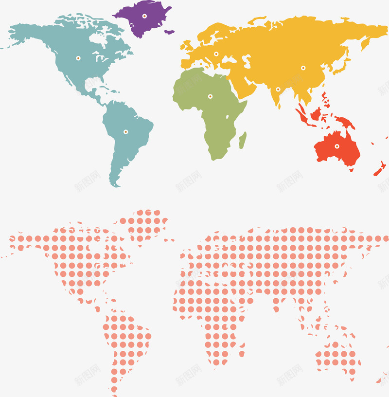 世界地图矢量图ai免抠素材_新图网 https://ixintu.com 世界地图 地图 粉色 矢量图