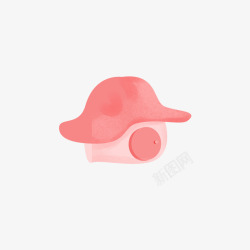粉色蘑菇粉红蘑菇卡通小房子元素高清图片