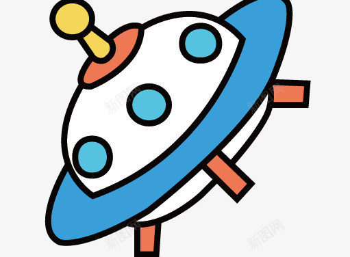 飞碟矢量图ai免抠素材_新图网 https://ixintu.com 星空 星际 飞船 矢量图