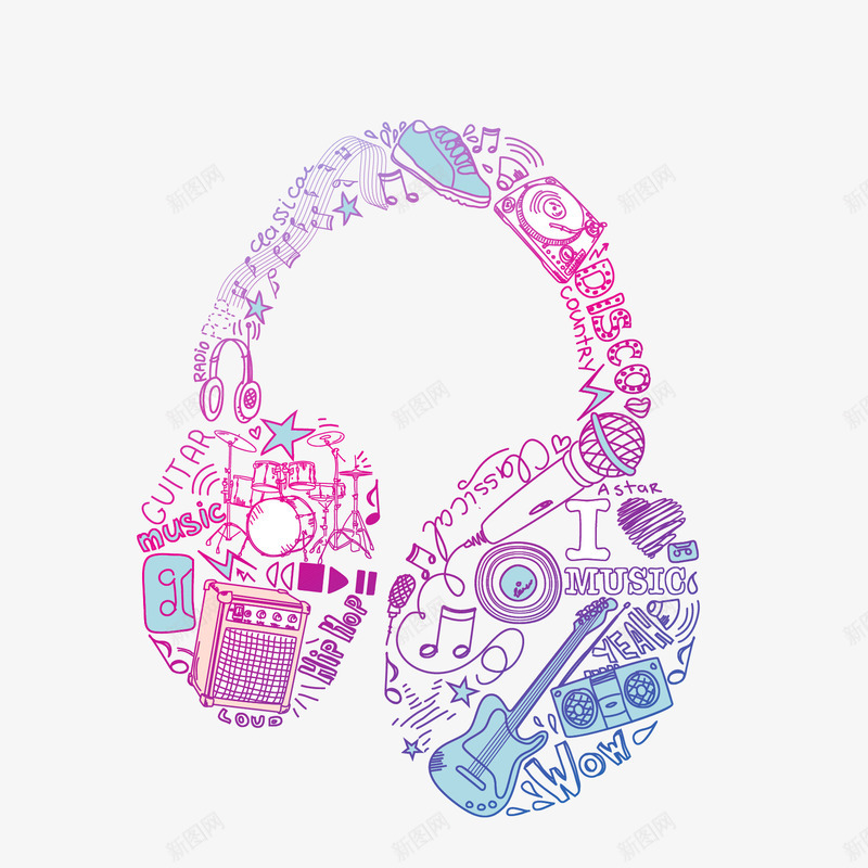 音乐元素png免抠素材_新图网 https://ixintu.com yinyue音乐 低音谱号 卡拉ok海报设计元素 唱歌 多种音乐元素 广告设计 彩绘音符 演唱会 绚丽 耳机 设计 运动耳机跑步挂耳式 音乐 音符
