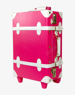 粉色复古拉杆箱素材