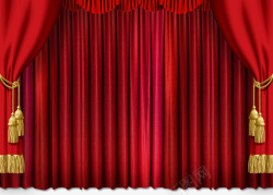 舞台丝绸红色幕布海报背景高清图片