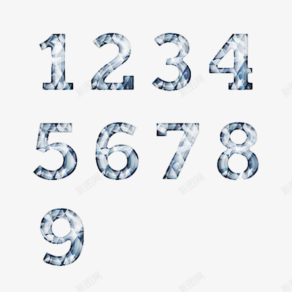钻石阿拉伯数字png免抠素材_新图网 https://ixintu.com 装饰 钻石字 钻石数字 阿拉伯数字
