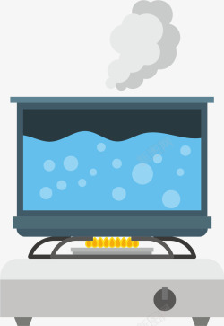 沸腾的水壶矩形卡通沸水壶高清图片
