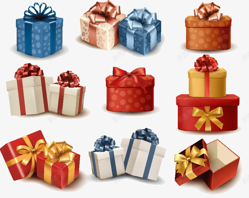 圣诞节礼物盒子包装盒png免抠素材_新图网 https://ixintu.com 免抠图 包装盒 圣诞节礼物 礼物盒子