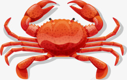 扁平化螃蟹扁平化卡通美食高清图片