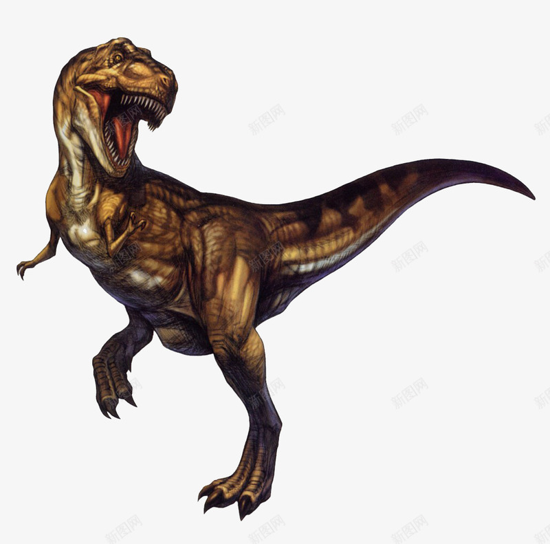 远古恐龙png免抠素材_新图网 https://ixintu.com 动物 可怕 张牙咧嘴 褐色