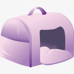紫色手绘狗窝素材
