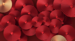 中国传统红色金色大气扇形底图素材