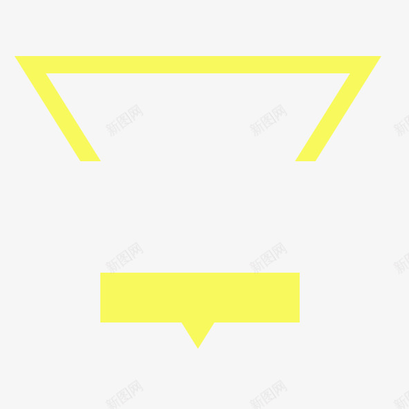 黄色三角几何文本框png免抠素材_新图网 https://ixintu.com 三角 几何 文本框 黄色