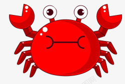红色的螃蟹图片螃蟹手绘卡通高清图片