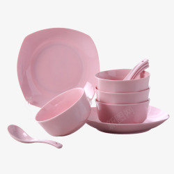 清新简约餐桌椅套粉色系套碗系列高清图片