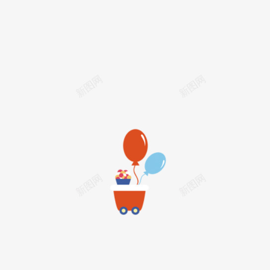 可爱卡通欢度六一儿童节气球云热气球红png免抠素材_新图网 https://ixintu.com 儿童节 元素 六一 手绘