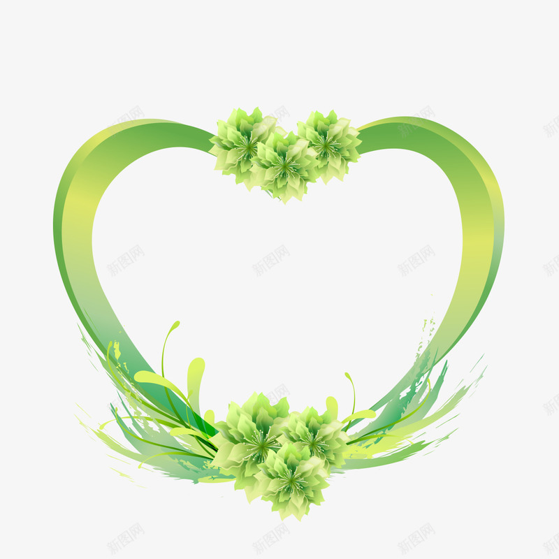 绿色爱心的相框搭配png免抠素材_新图网 https://ixintu.com 搭配 爱心 爱心绿色 绿色 绿色爱心的相框搭配