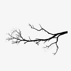 树剪影干枯的枝条图标高清图片