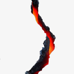 地裂火山岩浆裂缝火光明亮高清图片