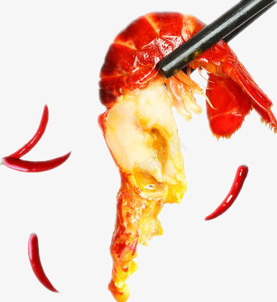 筷子夹小龙虾png免抠素材_新图网 https://ixintu.com 小龙虾 海鲜 美味 美食 辣椒 食物