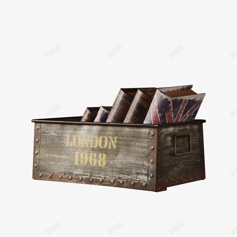 简约铁艺收纳盒png免抠素材_新图网 https://ixintu.com 书 复古收纳盒 收起来的书 铁盒 铁箱子