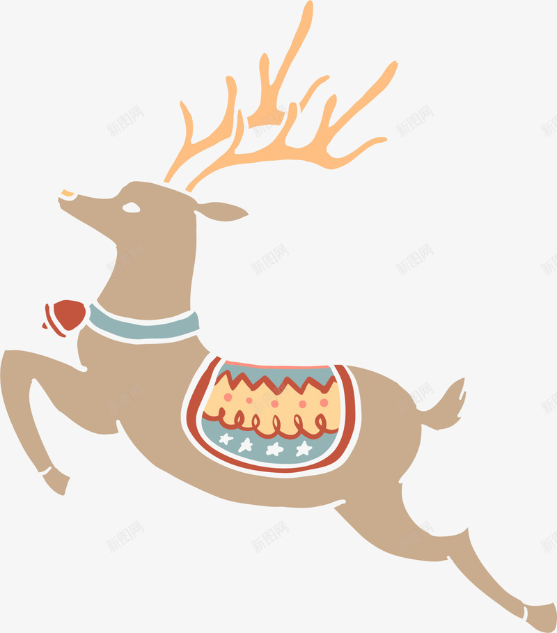 褐色奔跑圣诞节驯鹿png免抠素材_新图网 https://ixintu.com Christma Christmas Merry 圣诞快乐 圣诞节 复古驯鹿 驯鹿 麋鹿