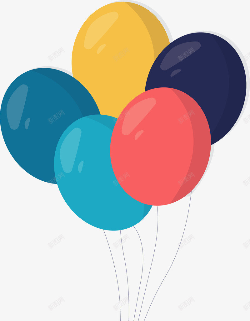 五颜六色派对气球矢量图ai免抠素材_新图网 https://ixintu.com 五彩气球 气球 气球束 派对 派对气球 矢量png 矢量图