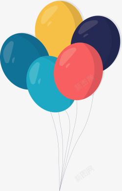五颜六色派对气球矢量图素材