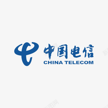 蓝色中国电信logo标志矢量图图标图标