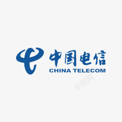 蓝色中国电信logo标志矢量图图标图标