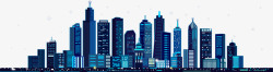 矢量EPS蓝色城市建筑高清图片