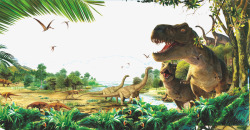 远古原始森林恐龙高清图片